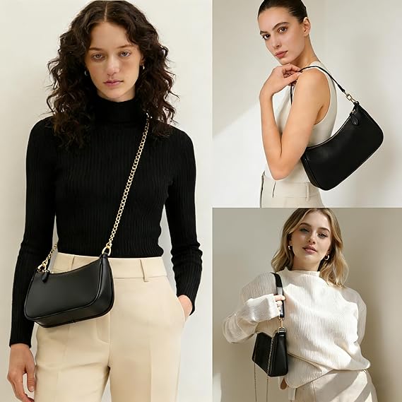 Clutch Tote Handbags with 2 Removable Straps and Zipper Closure Crossbody Bags Shoulder Purse Handbag for Women